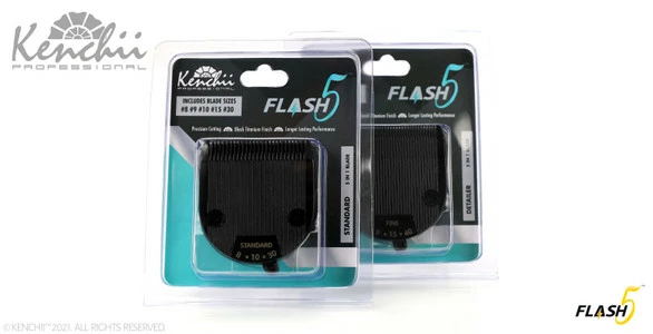 Kenchii Flash5™ Clipper Blades | Standard & Detailer - 2 Pack 5 Kenchii Flash5™ Clipper Blades | Standard & Detailer - 2 Pack - Image 3