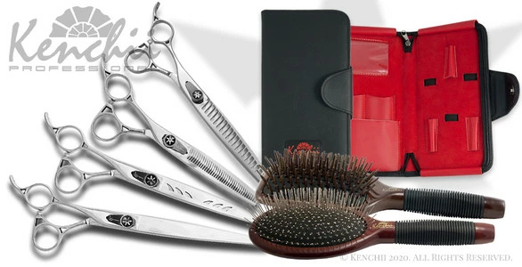 Kenchii Shinobi™ | 8" Shinobi Poodle & Bichon Grooming Shears Kit | Lefty - With Case 3 Kenchii Shinobi™ | 8" Shinobi Poodle & Bichon Grooming Shears Kit | Lefty - With Case